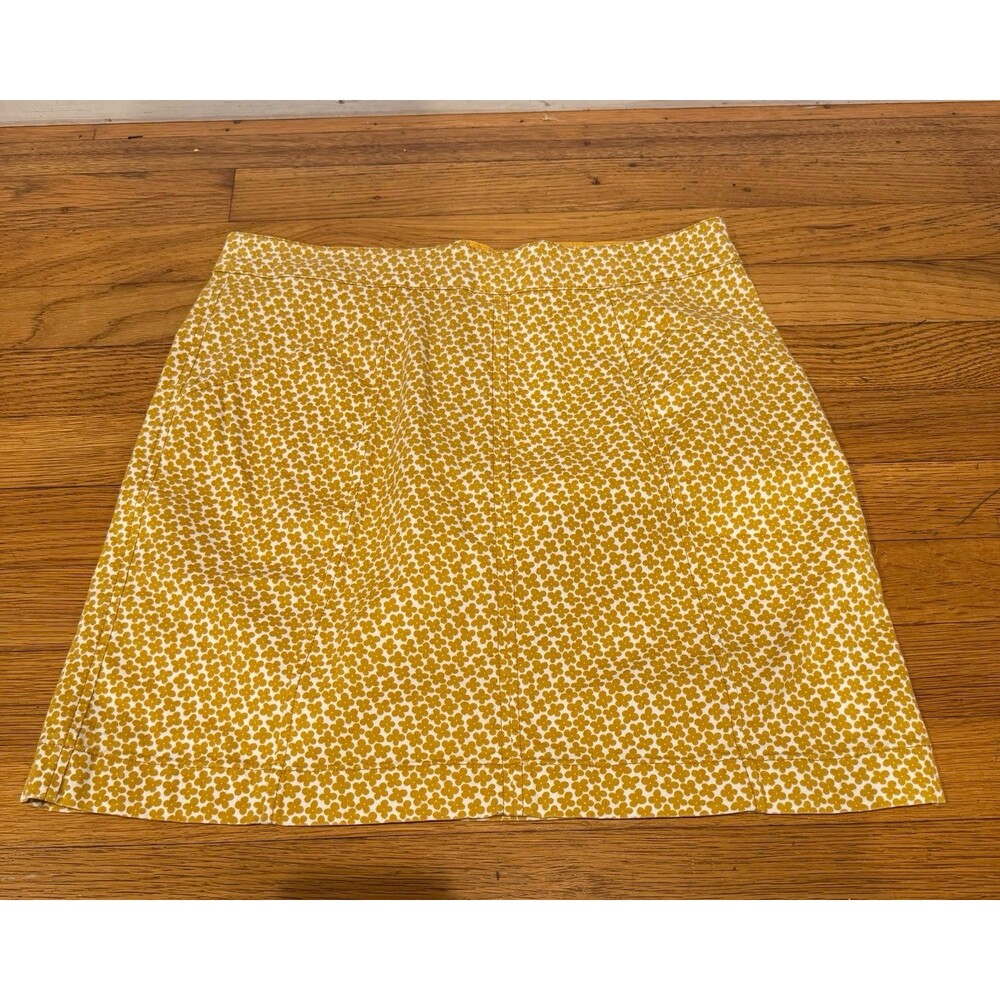 Boden mustard yellow floral pencil skirt